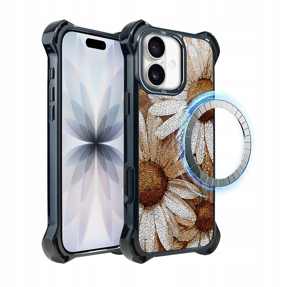 Pouzdro pro iPhone 17 Ibizu DropGuard Ultra s MagSafe, Mozaika heřmánků