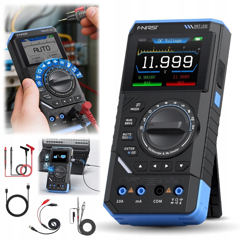 Multimetr digitální měřič generátor osciloskop 3v1 Fnirsi DST-210 sonda