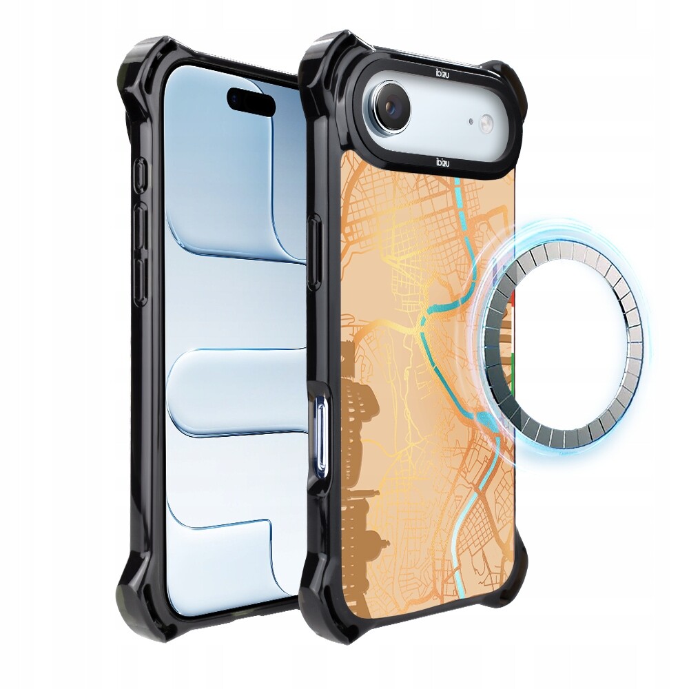 Pouzdro pro iPhone Air Ibizu DropGuard Ultra s MagSafe, mapa světa, Rome