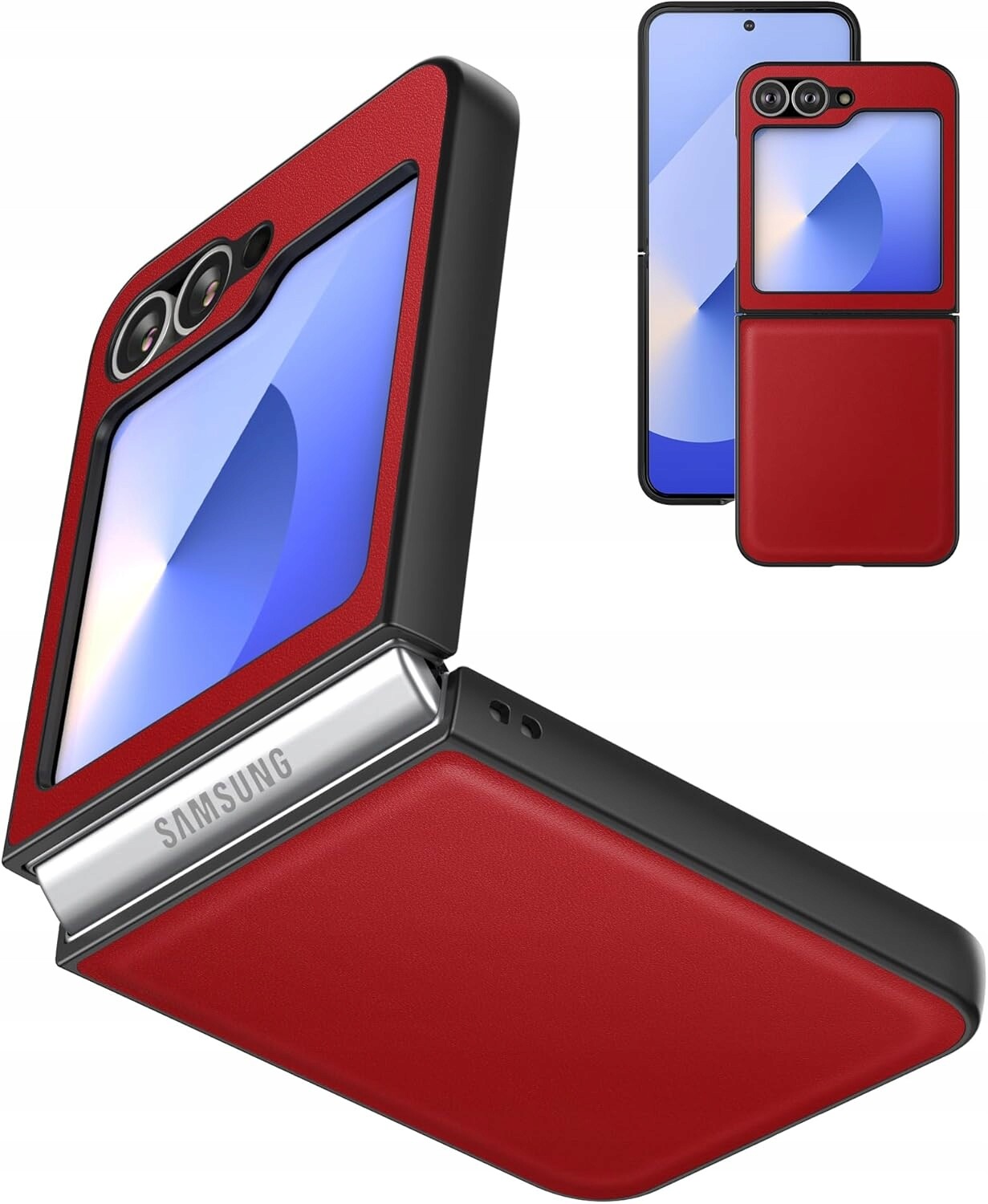 Eastcoo Slim kožené pouzdro pro Samsung Galaxy Z Flip 6 5G Flip7 Fe červené