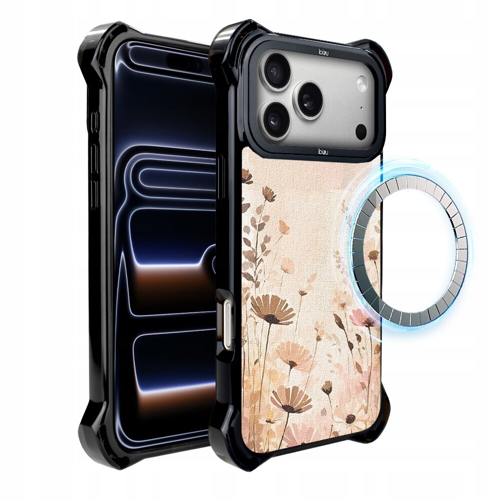 Pouzdro pro iPhone 17 Pro Max Ibizu DropGuard Ultra s MagSafe, vintage květiny