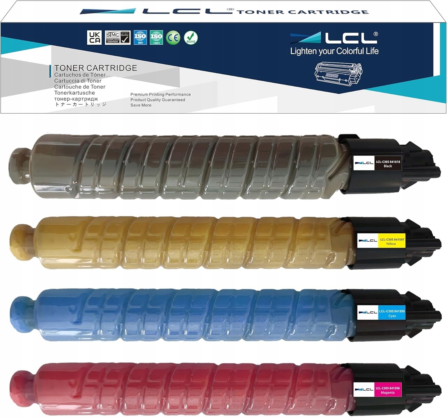 Tonery pro Ricoh Mp C305 kompatibilní LCL Cmyk sada 4 ks