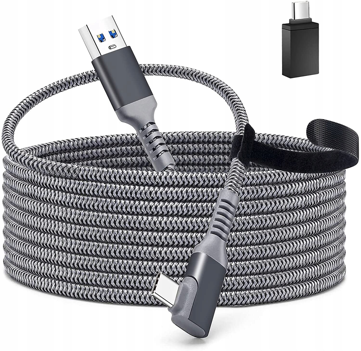 Usb kabel pro Oculus Quest 2 Link 5 m 5 Git/s 90 stupňů úhlový opletený
