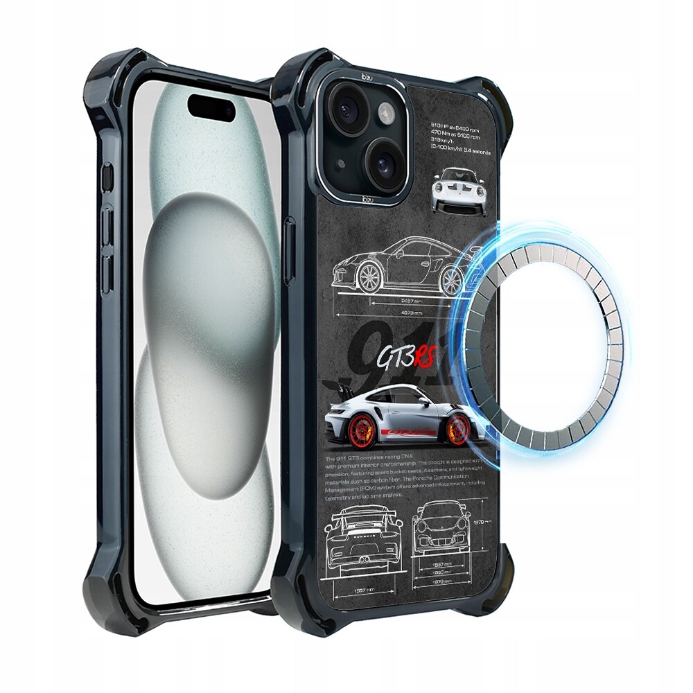 Pouzdro iPhone 15 Plus Ibizu DropGuard Ultra s MagSafe, 911 GT3 Rs