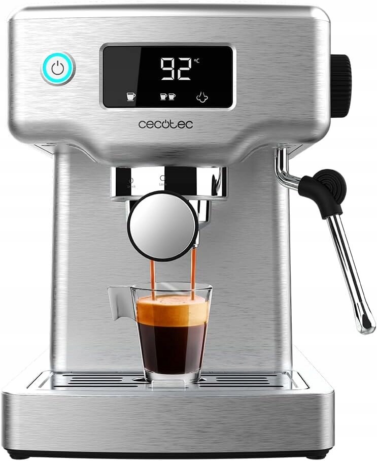 Cecotec Power Espresso 20 Barista Kompakt – Pákový kávovar, 20 barů, 1465 W, Thermoblock, Napařovač