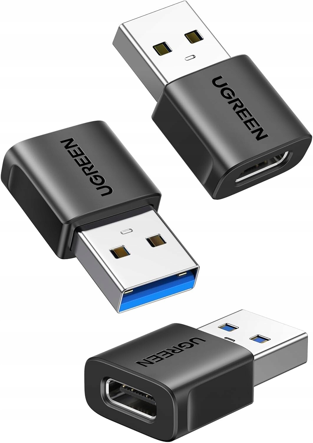 Ugreen Adaptér Usb C na Usb A 10 Gb/s Nabíjení 18 W Sada 3 kusů Černá