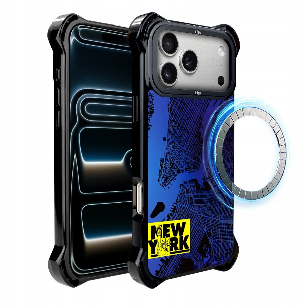 Pouzdro iPhone 17 Pro Ibizu DropGuard Ultra s MagSafe, New York