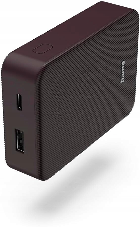 Hama Power Pack 10000 mAh Rychlé nabíjení Usb C Usb A Lehká vínová barva