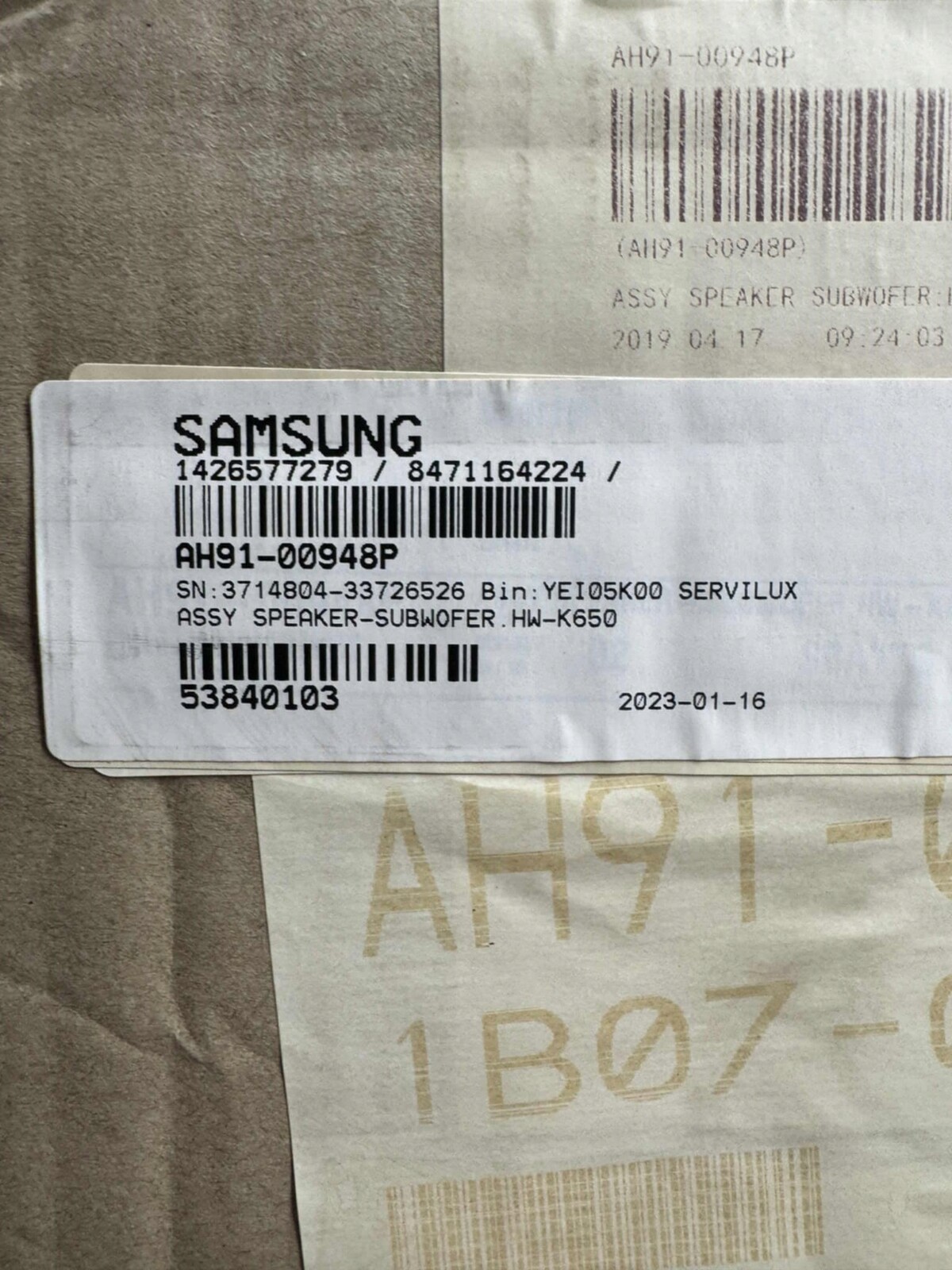 Subwoofer Samsung AW91-00948P