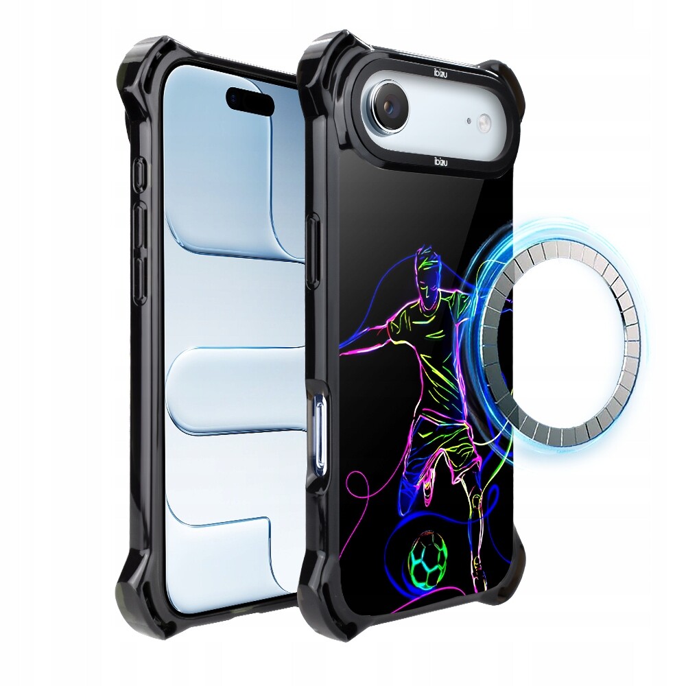 Pouzdro Ibizu DropGuard Ultra pro iPhone Air s MagSafe, síla fotbalu