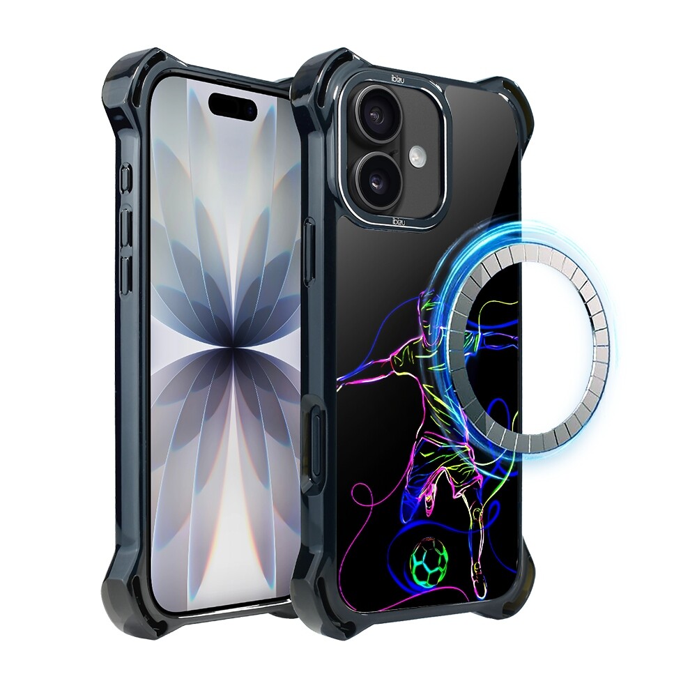 Pouzdro Ibizu DropGuard Ultra pro iPhone 17 s MagSafe, síla fotbalu