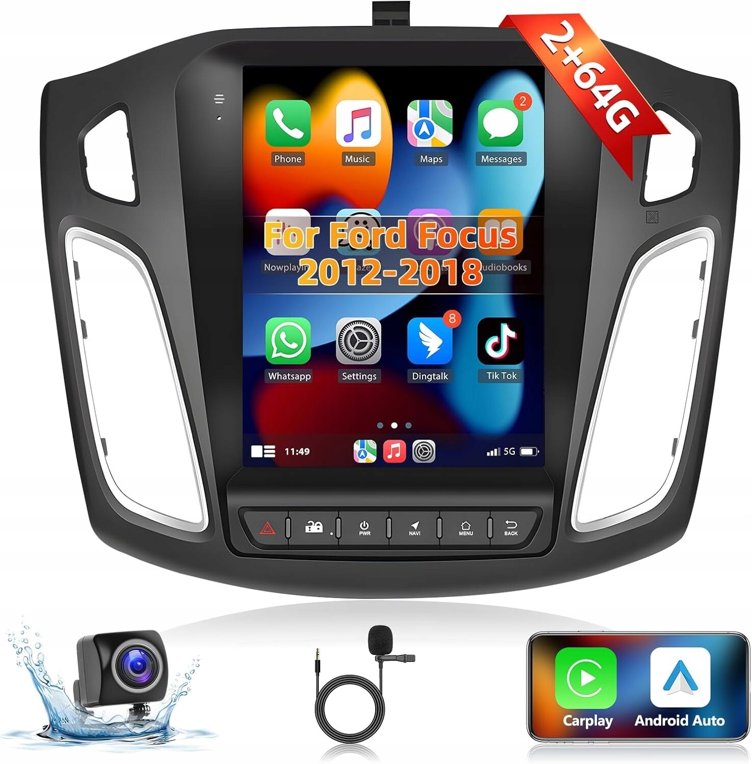 Rádio Android Navigace Ford Focus 2012-2018 (2+64 G)