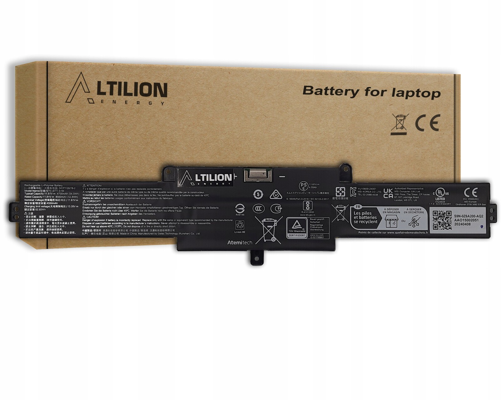 Baterie BTY-S1M pro herní konzoli Msi Claw A1M