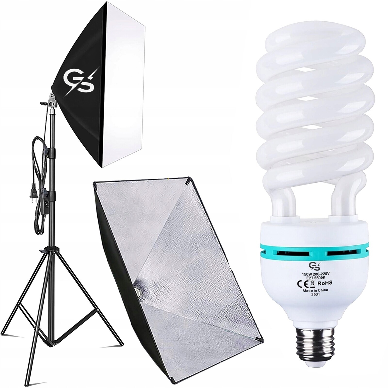 Studiová lampa Softbox 50x70 cm G&s 150 W, stálé světlo, foto Set