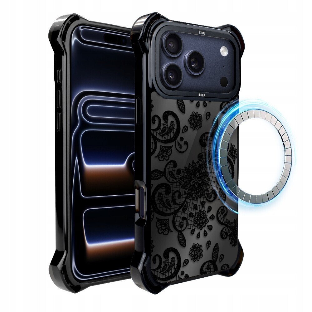 Pouzdro pro iPhone 17 Pro Max Ibizu DropGuard Ultra s MagSafe, krajková černá barva