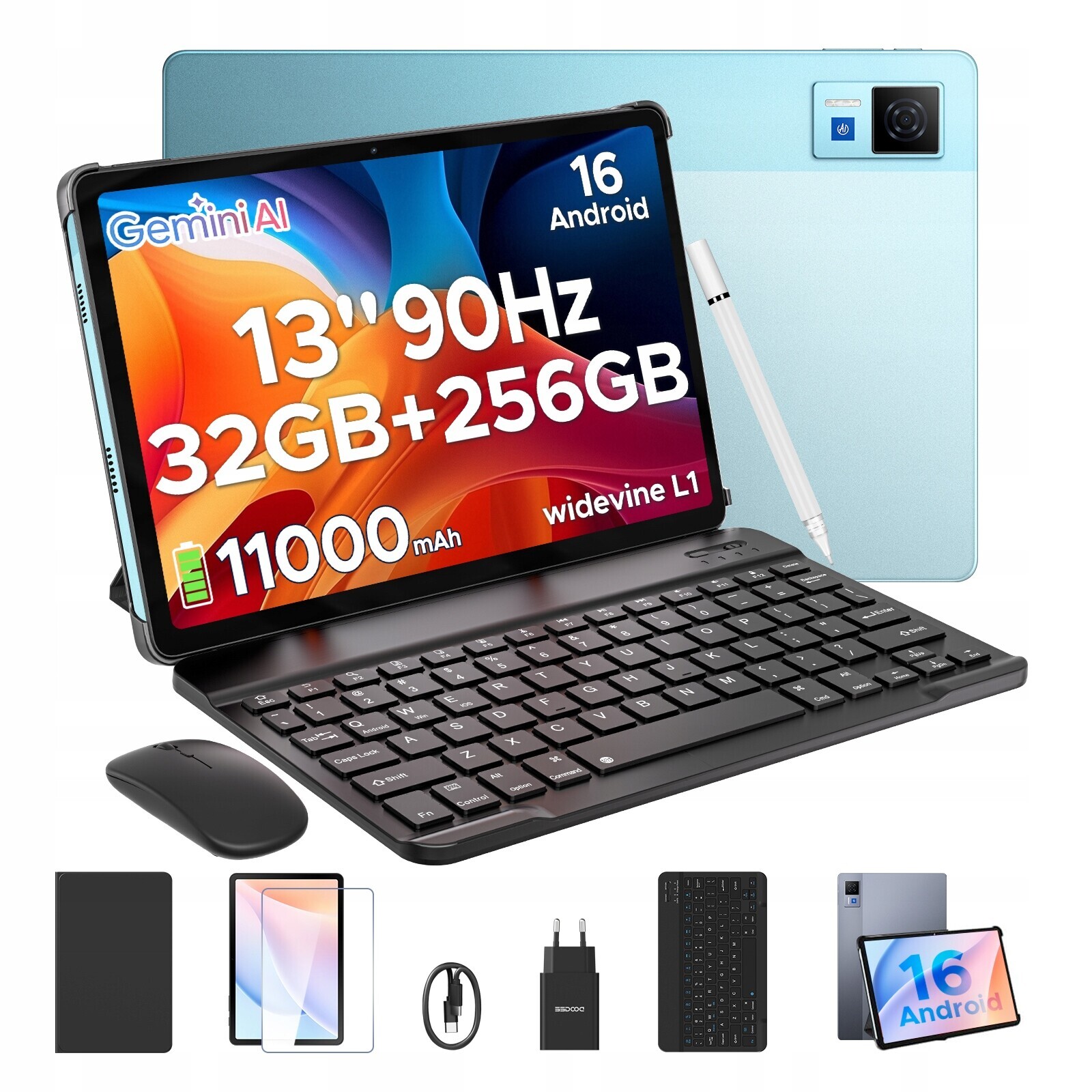 Doogee U13 Tablet FHD+13“ Android16 32+256GB 11000mAh PEN/KEYB/90Hz/13MP/BT5