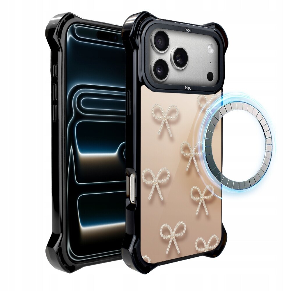 Pouzdro Ibizu DropGuard Ultra s MagSafe a perleťovými mašličkami pro iPhone 17 Pro Max