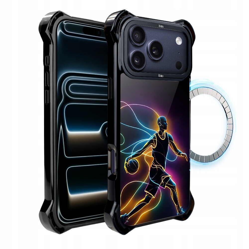 Pouzdro pro iPhone 17 Pro Max Ibizu DropGuard Ultra s MagSafe, duch basketbalu
