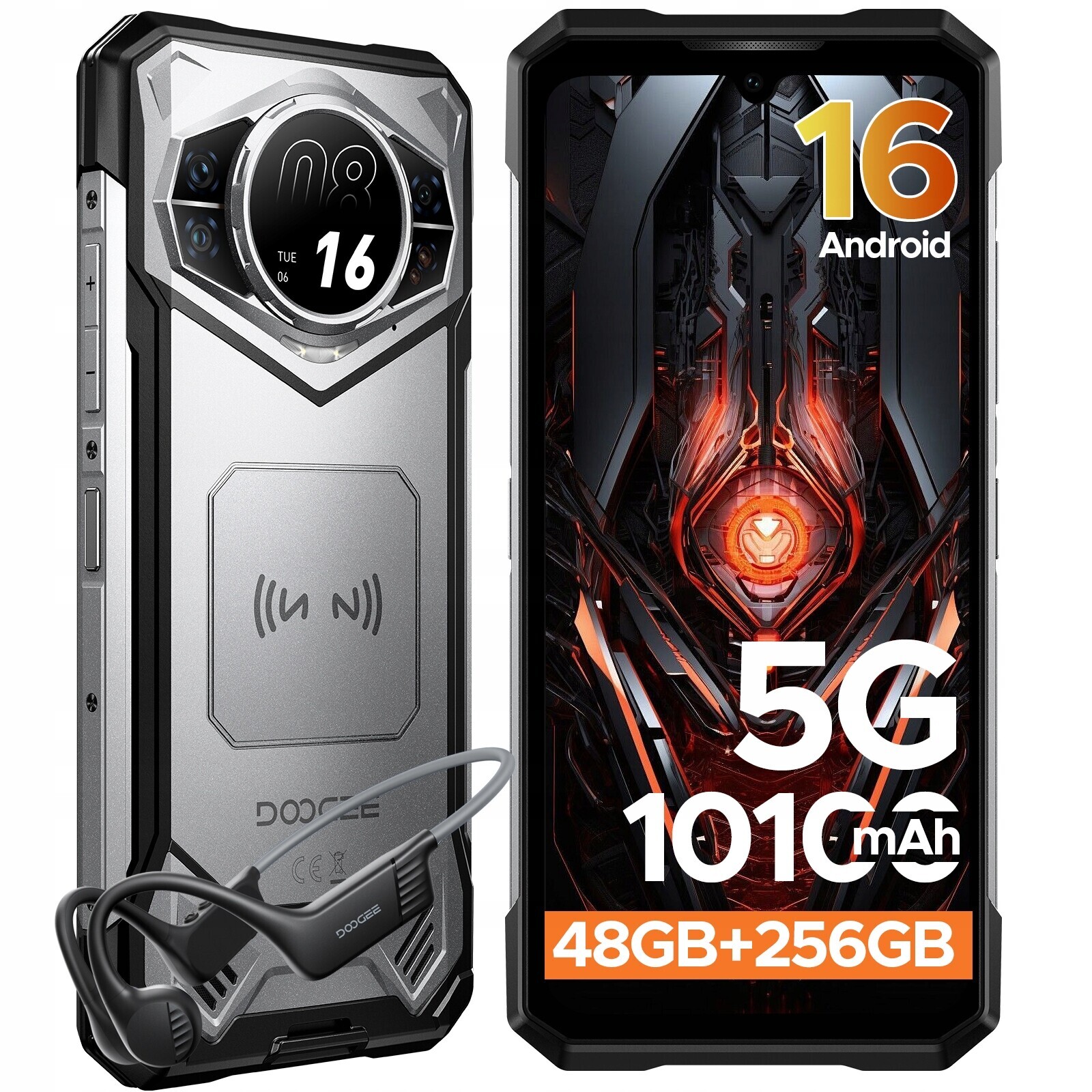 Smartphone Doogee S200 Series Vip Edition 12 GB/256 Gb 4G (lte) Mecha Silver