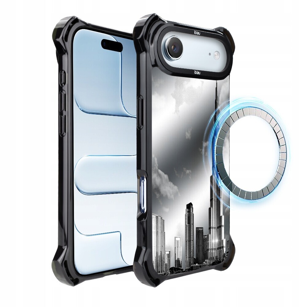 Pouzdro iPhone Air Ibizu DropGuard Ultra s MagSafe, Noir City, Burj Khalifa