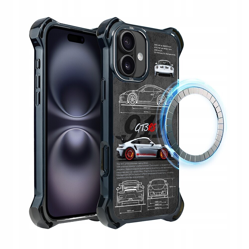 Pouzdro iPhone 16 Plus Ibizu DropGuard Ultra s MagSafe, 911 GT3 Rs
