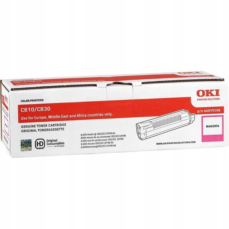 Toner Oki C810 44059106 8 tisíc Magenta Červený Originál C830N C810DN C810N