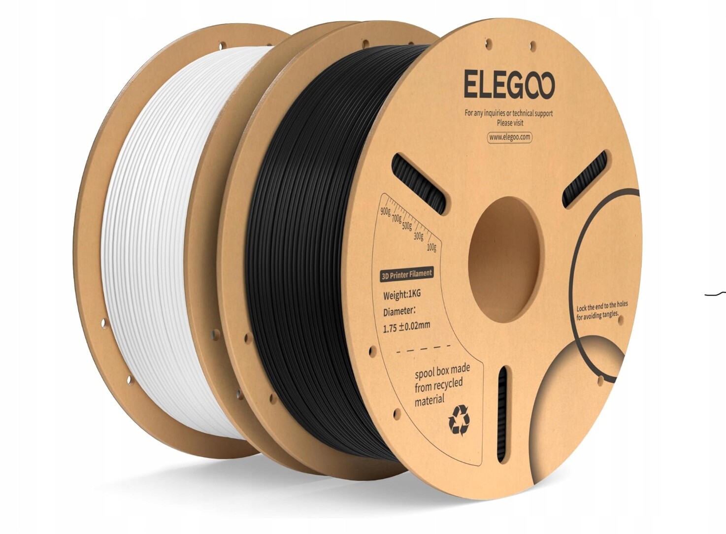 Pla filament plus černý bílý pro 3D tiskárnu 2 x 1 kg 1,75 mm