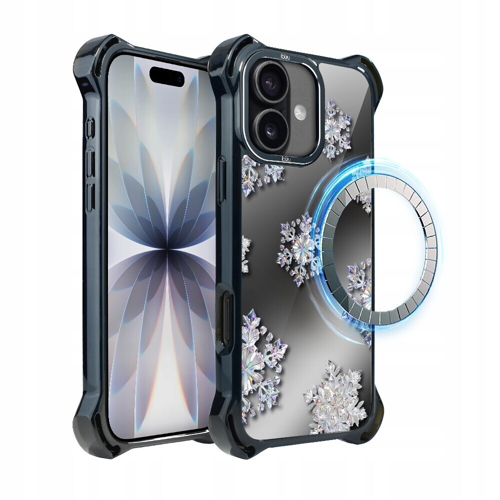 Pouzdro pro iPhone 17 Ibizu DropGuard Ultra s MagSafe, Královské sněhové vločky