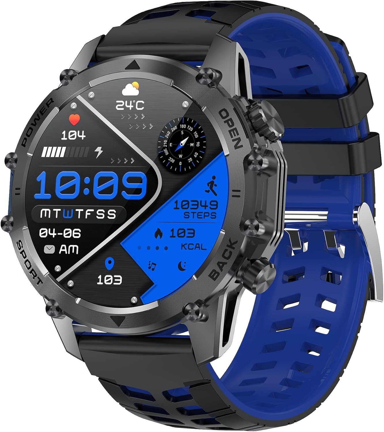 Chytré Hodinky s vojenským monitorem zdraví 120 sportů 1.52 Hd 500 mAh