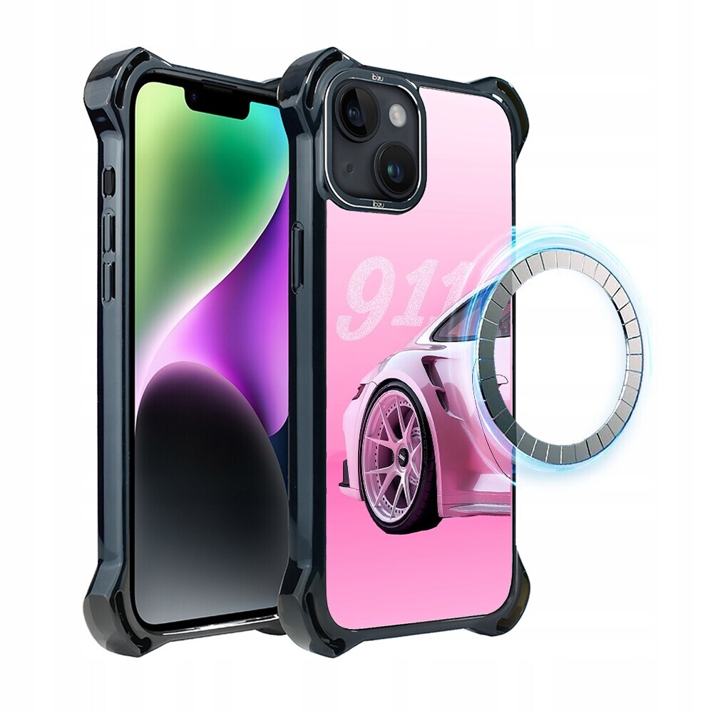 Pouzdro pro iPhone 14 Plus Ibizu DropGuard Ultra s MagSafe, 911, růžové