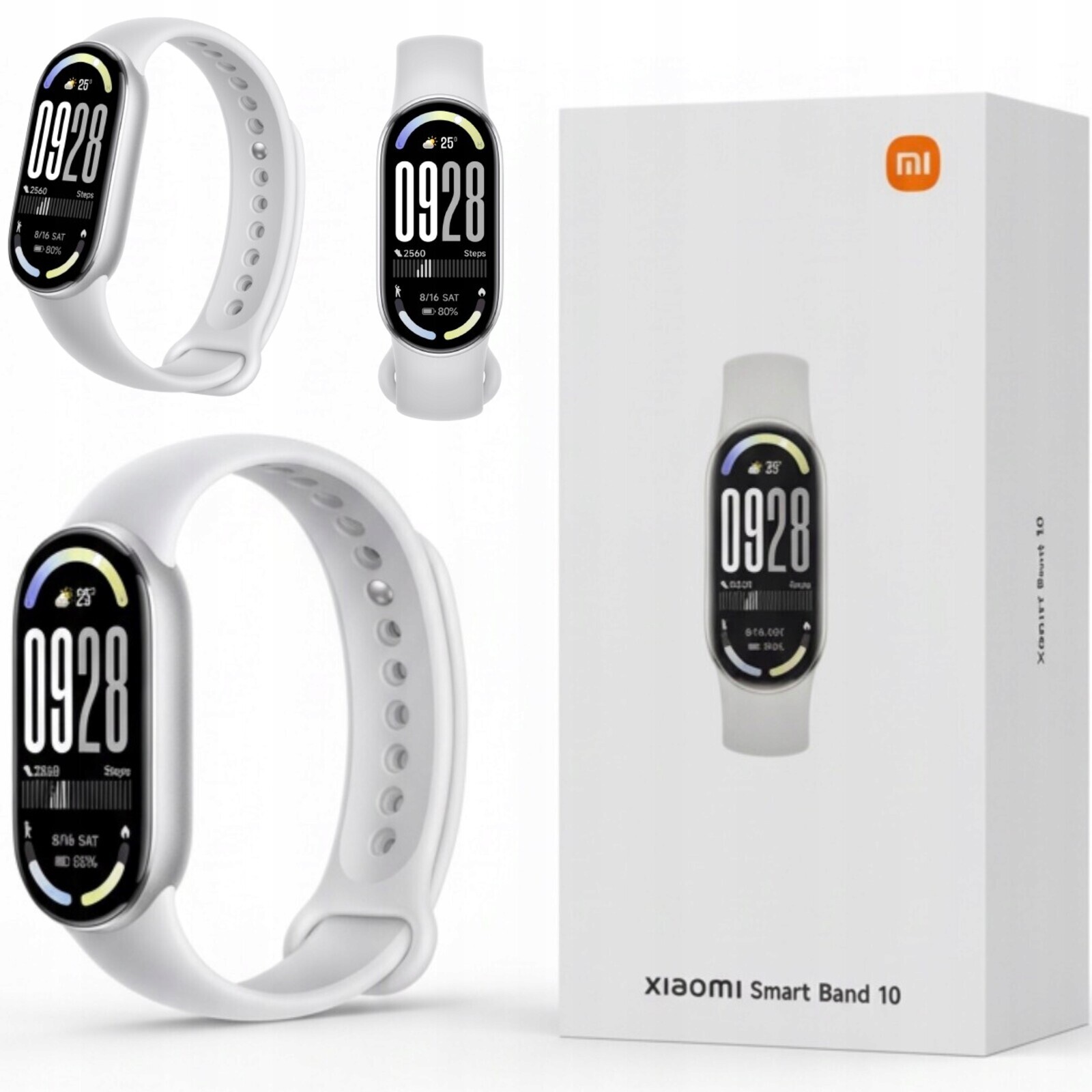 Smartband Xiaomi MI Band 10 Glacier Stříbrný Sportovní Hodinky Stříbrná Šedá Barva