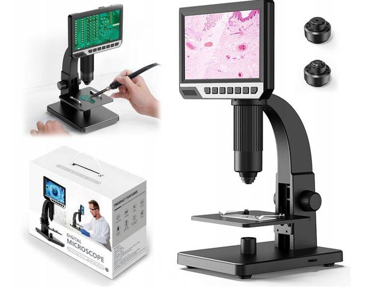 LCD digitální mikroskop 2000x 10LED 1080P 12MPIX