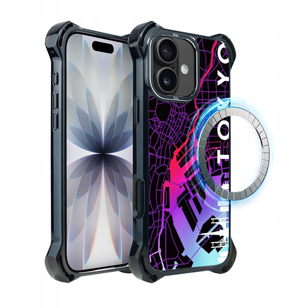 Pouzdro pro iPhone 17 Ibizu DropGuard Ultra s MagSafe, mapa světa, Tokio