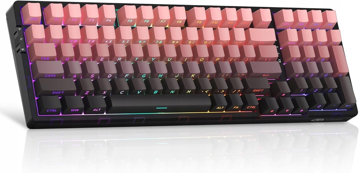MageGee LIGHT100 bezdrátová mechanická Rgb herní klávesnice, 3 režimy