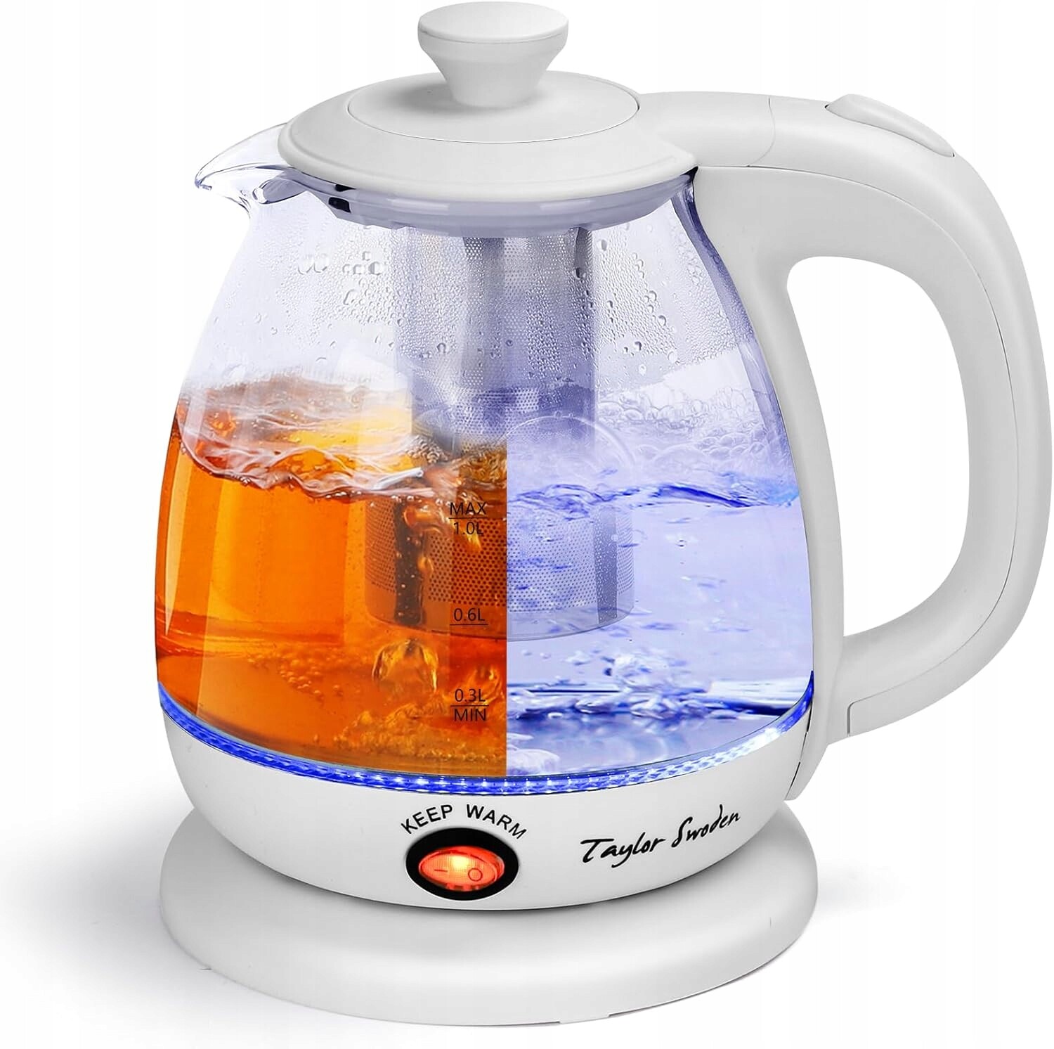 Taylor Swoden Skleněná konvice 1L 2200W Zavařovač Udržování tepla Bez Bpa
