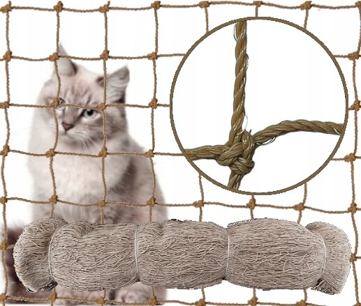 Síť Pro Kočky Na Balkon Vyztužená Drátkem, Očko 40 MM, 8 x 2 m