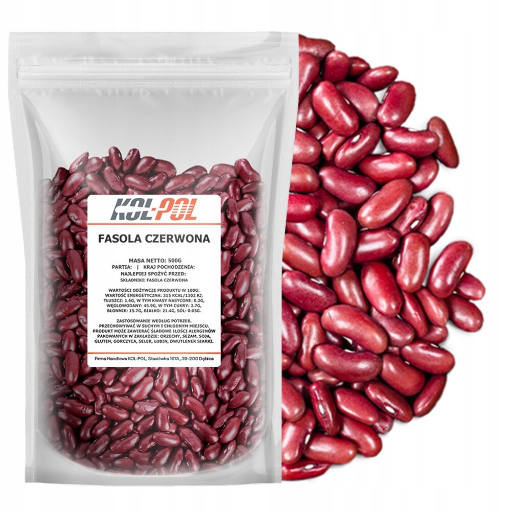 3x Červené Fazole 500g Fazole Red Kidney přírodní, vysoká kvalita Kol-Pol