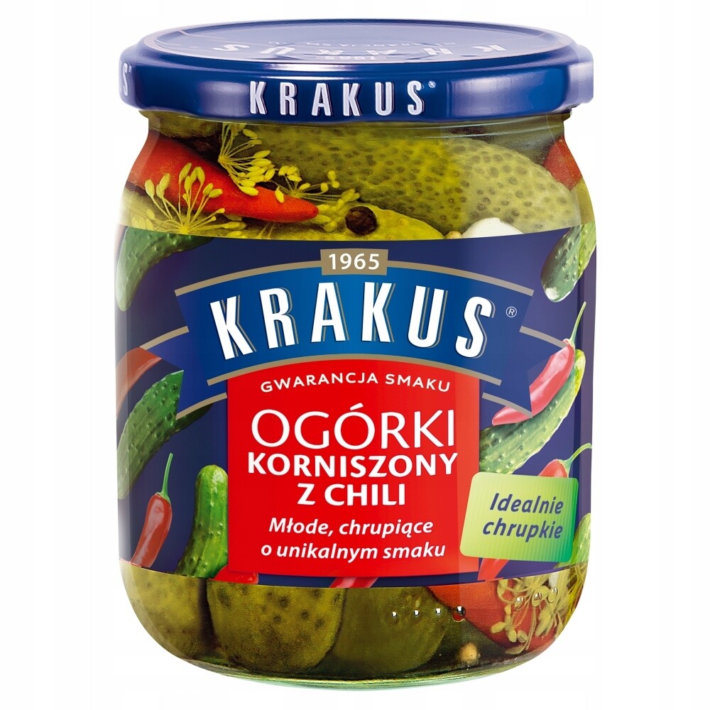 Krakus Kořeněné okurky s chilli pikantní 500 g