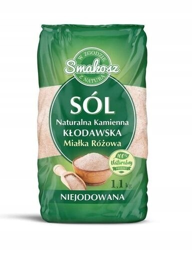 9x Přírodní kamenná sůl Kłodawska růžová 1,1 kg