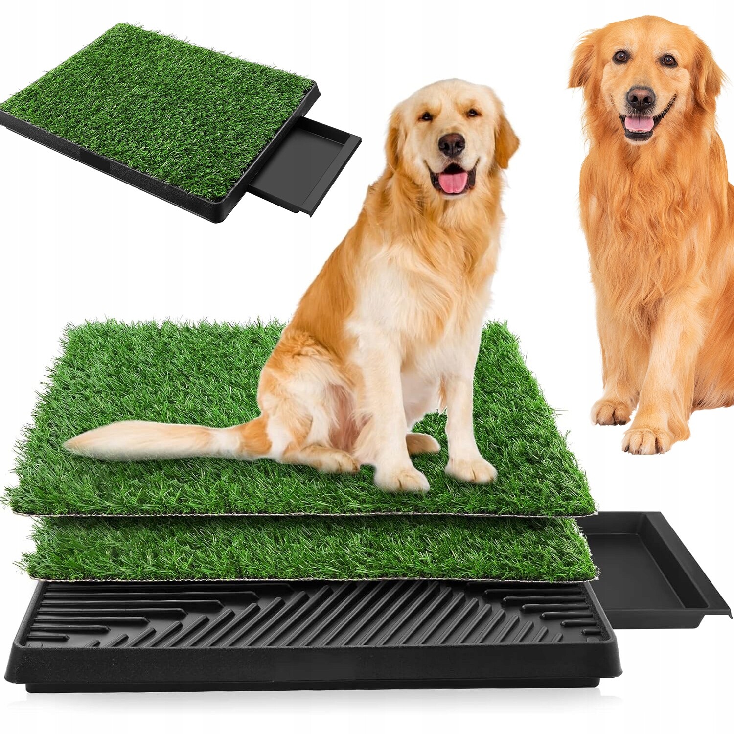 Toaleta Pro Psa 63X50 CM 2 Trávy Záchod S Odtokovou Vaničkou Na Balkon