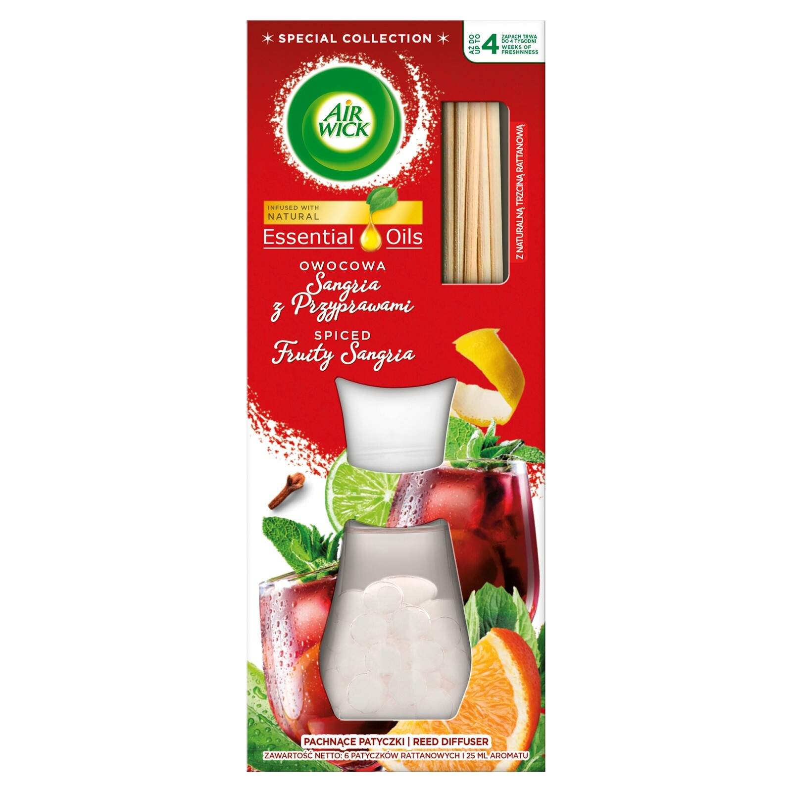 3x Air Wick Voňavé tyčinky Ovocná Sangria s kořením, 25 ml