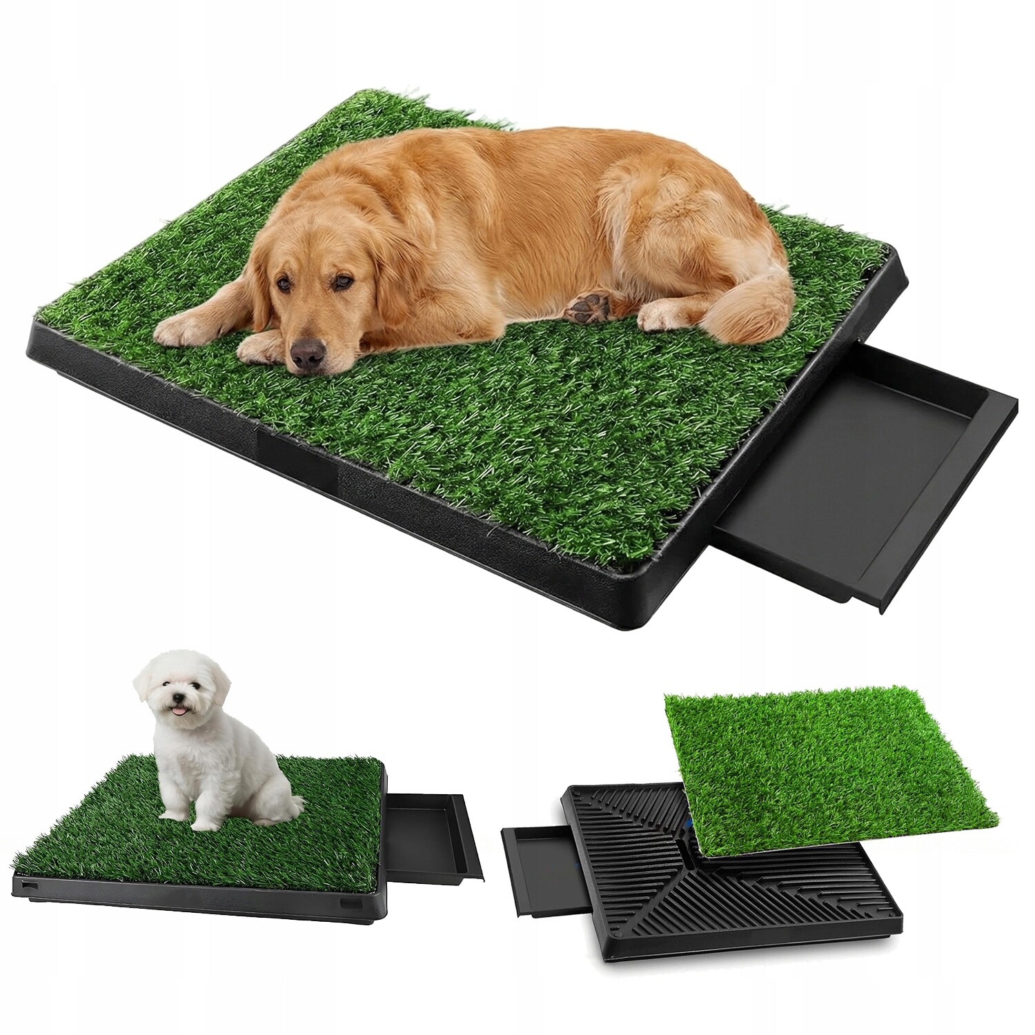 Záchody S Trávou Pro Psa 63×50 CM, Odnímatelné, Zesílené, Snadno Se Čistí