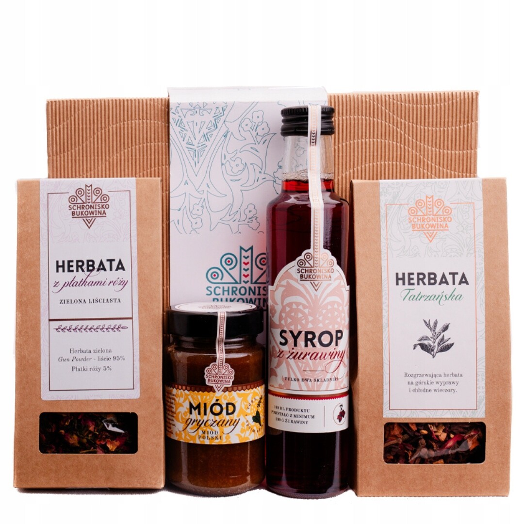 Dárková sada k Dni babičky a dědečka, medový sirup Schronisko Bukowina