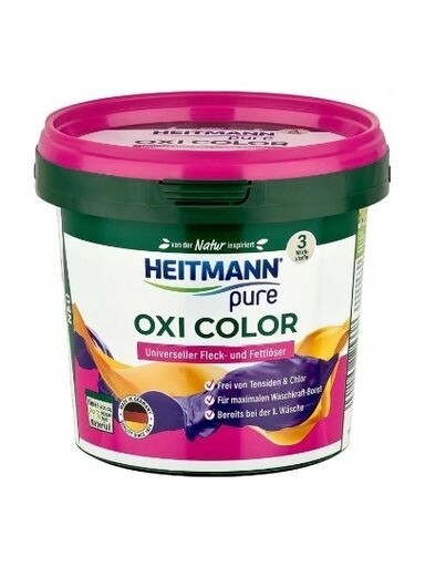 3X Heitmann, Pure Oxi Color, Odstraňovač skvrn na tkaniny, 500 g