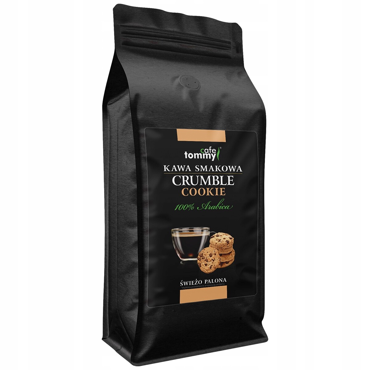 Káva s příchutí Crumble Cookie 1 kg zrnková 100% Arabica Čerstvě pražená