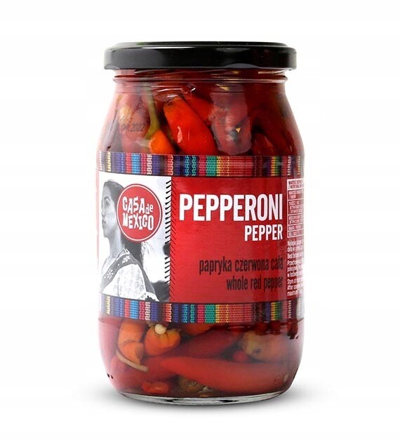 Červená paprika baby celá 325 g Casa de Mexico