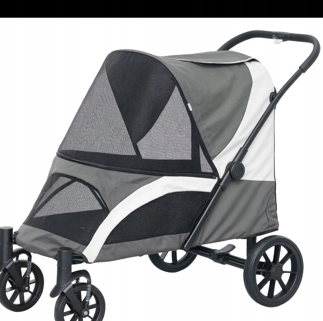 Velký Kočárek Pro Psy Pro Kočky S Polštářem A Síťkou, Pohodlný A Skládací