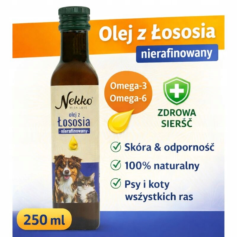 Nekko lososový olej nerafinovaný pro psa kočku 250 ml