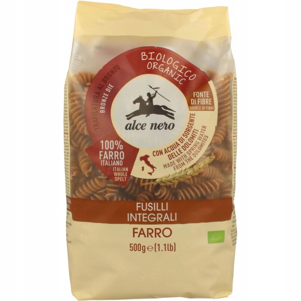 3X Alce Nero Těstoviny jednorázové fusilli Bio 500 g