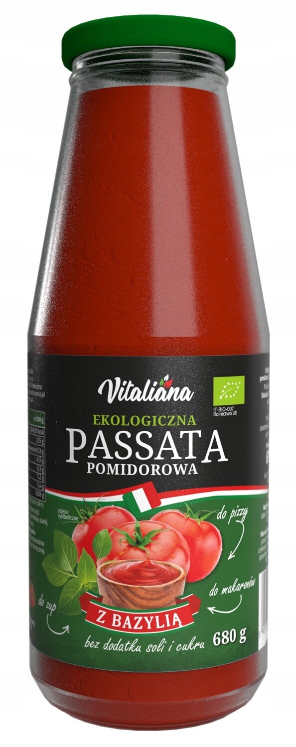 Bio Passata rajčatová klasická 680 g Vitaliana